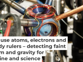 This device measures acceleration and rotation by shining lasers into small clouds of rubidium atoms. Sandia National Laboratories